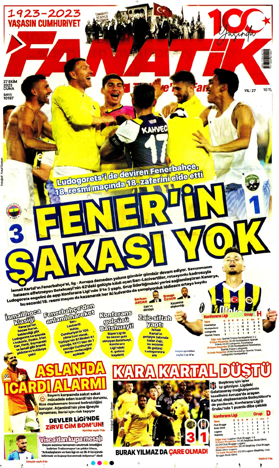 "Yüzyılın Fener'i" | Sporun manşetleri (27 Ekim 2023) - 3