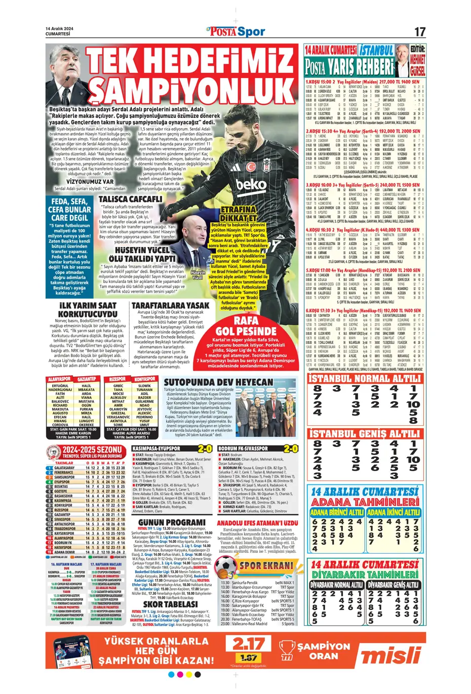 "Boscagli ve Hancko listeye girdi" | Sporun manşetleri - 23