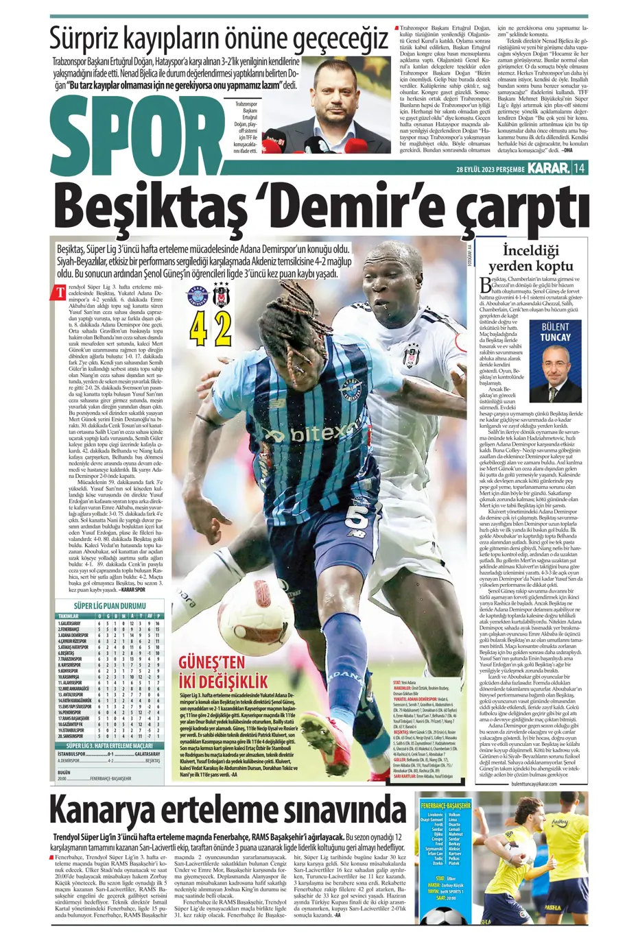 "Tarihi eser" | Sporun manşetleri (28 Eylül 2023) - 23