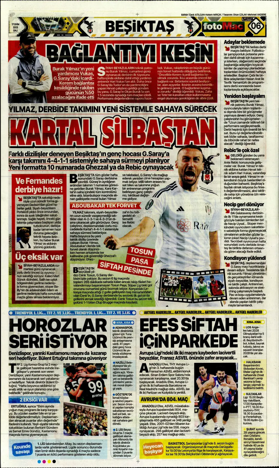 "Türk duvarı Abdülkerim Bardakcı" | Sporun manşetleri (17 Ekim 2023) - 16 "Türk duvarı Abdülkerim Bardakcı" | Sporun manşetleri (17 Ekim 2023) - 16