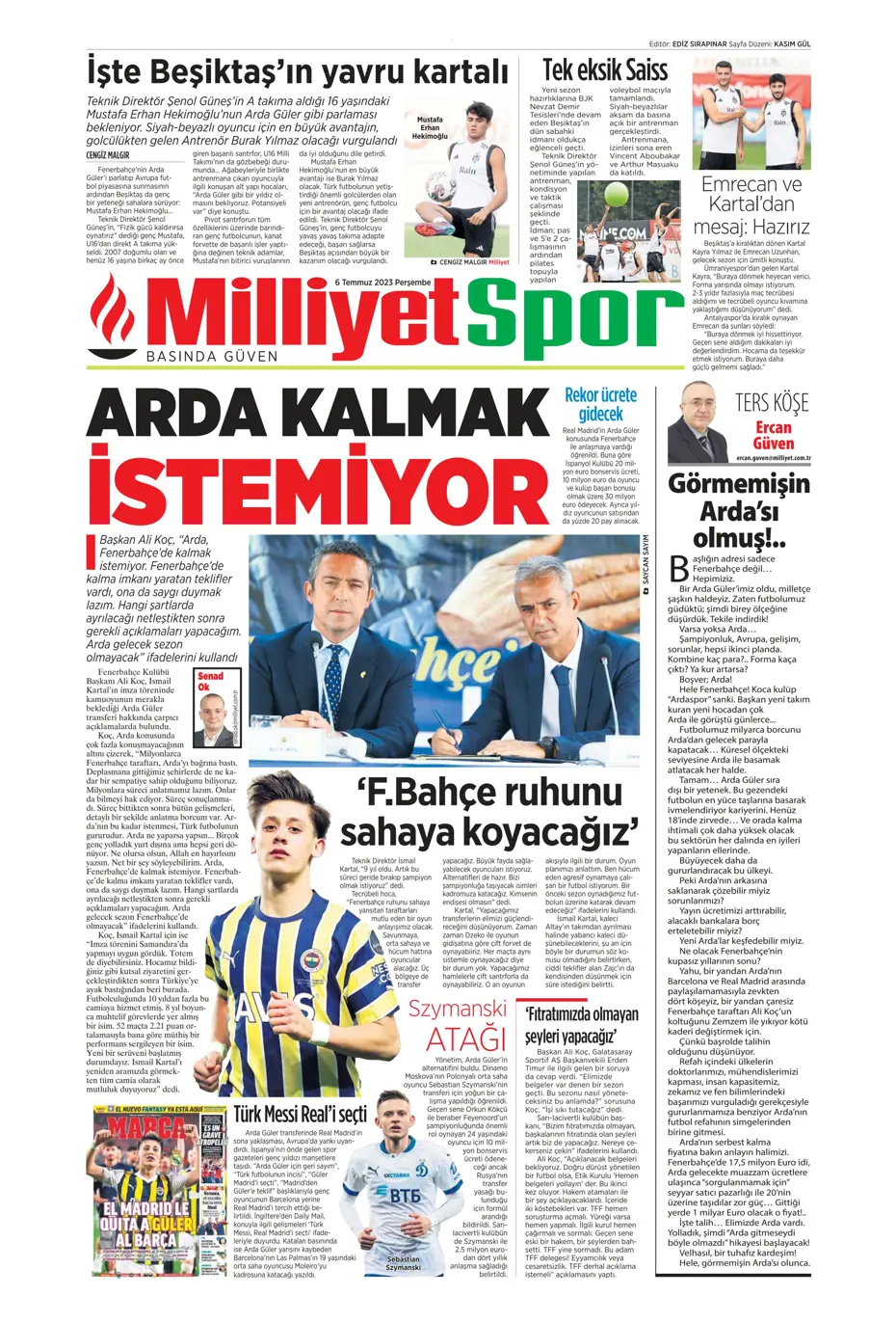 "Icardi'de Enrique krizi" | Sporun manşetleri (6 Temmuz 2023) - 19