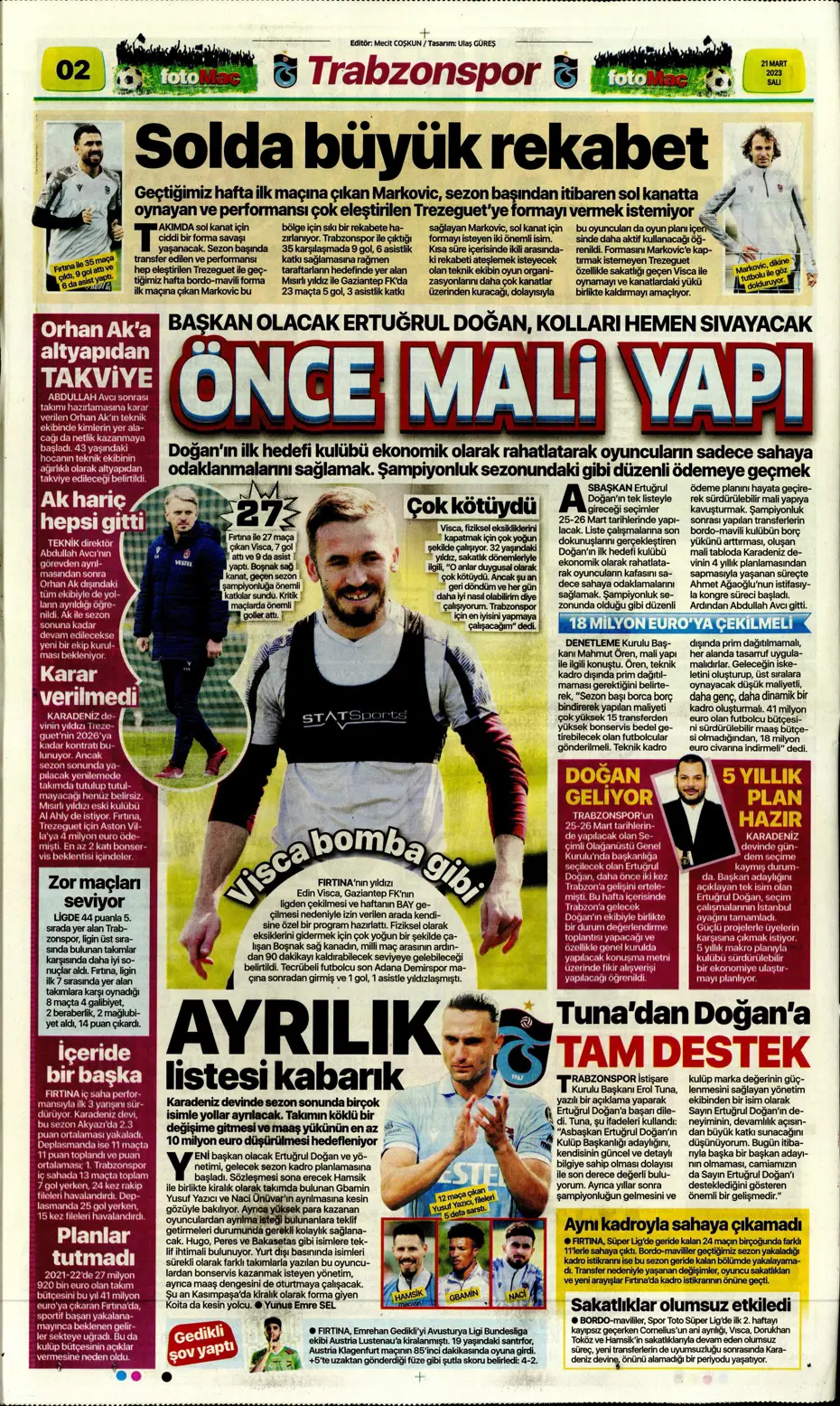 "Aslan'da transfer zirvesi" - Sporun manşetleri (21 Mart 2023) - 11