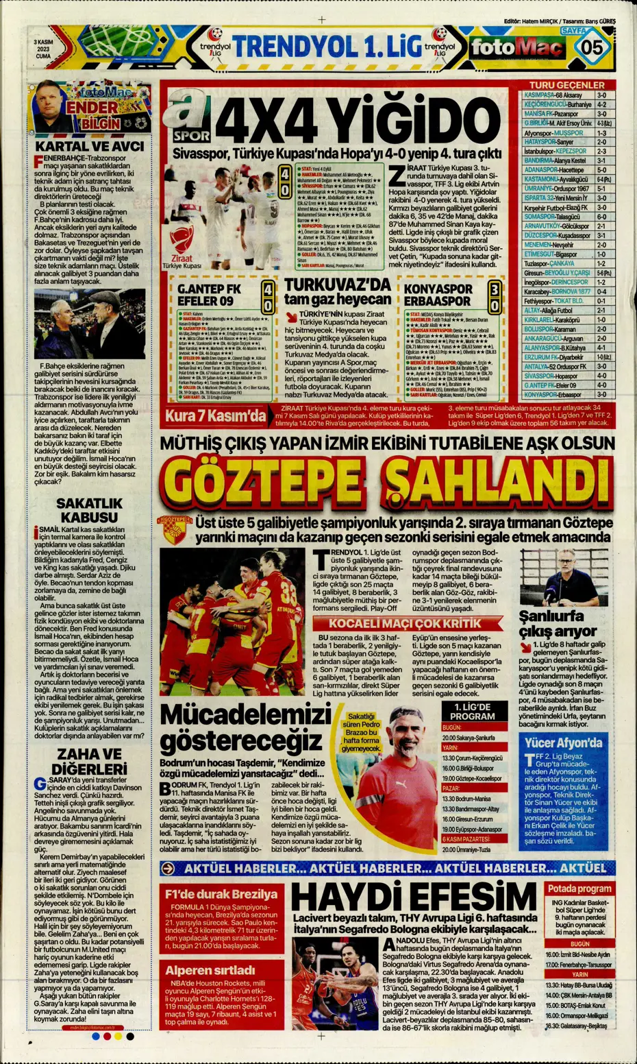 "Chelsea'nin sol beki Aslan'a" | Sporun manşetleri (3 Kasım 2023) - 10