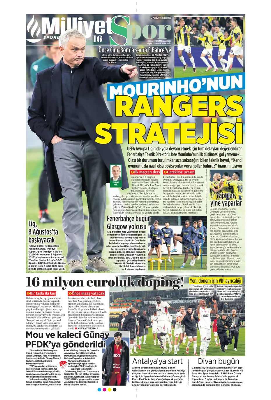 "Mourinho'nun Rangers stratejisi" | Sporun manşetleri - 20