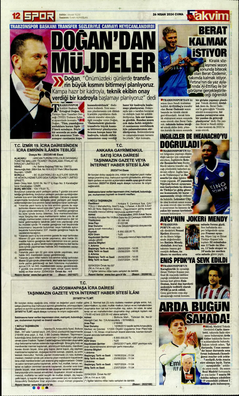 "Osayi Samuel'e 12 milyon euro" | Sporun manşetleri - 31