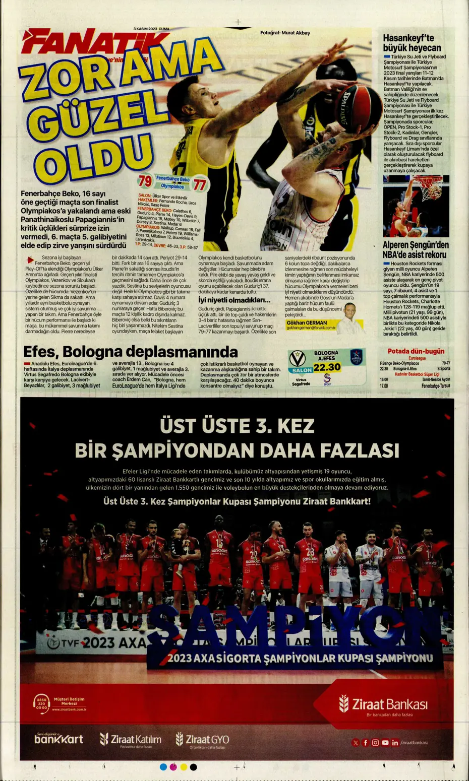 "Chelsea'nin sol beki Aslan'a" | Sporun manşetleri (3 Kasım 2023) - 7
