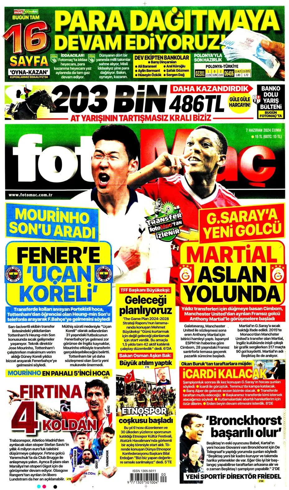 "Fener'e 'Uçan Koreli'" | Sporun manşetleri (7 Haziran 2024) - 10 "Fener'e 'Uçan Koreli'" | Sporun manşetleri (7 Haziran 2024) - 10