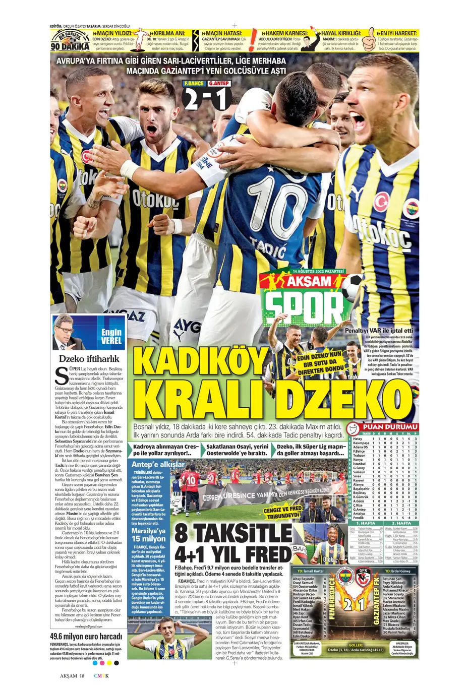 "Talisca için ilk teklif" | Sporun Manşetleri (14 Ağustos 2023) - 2