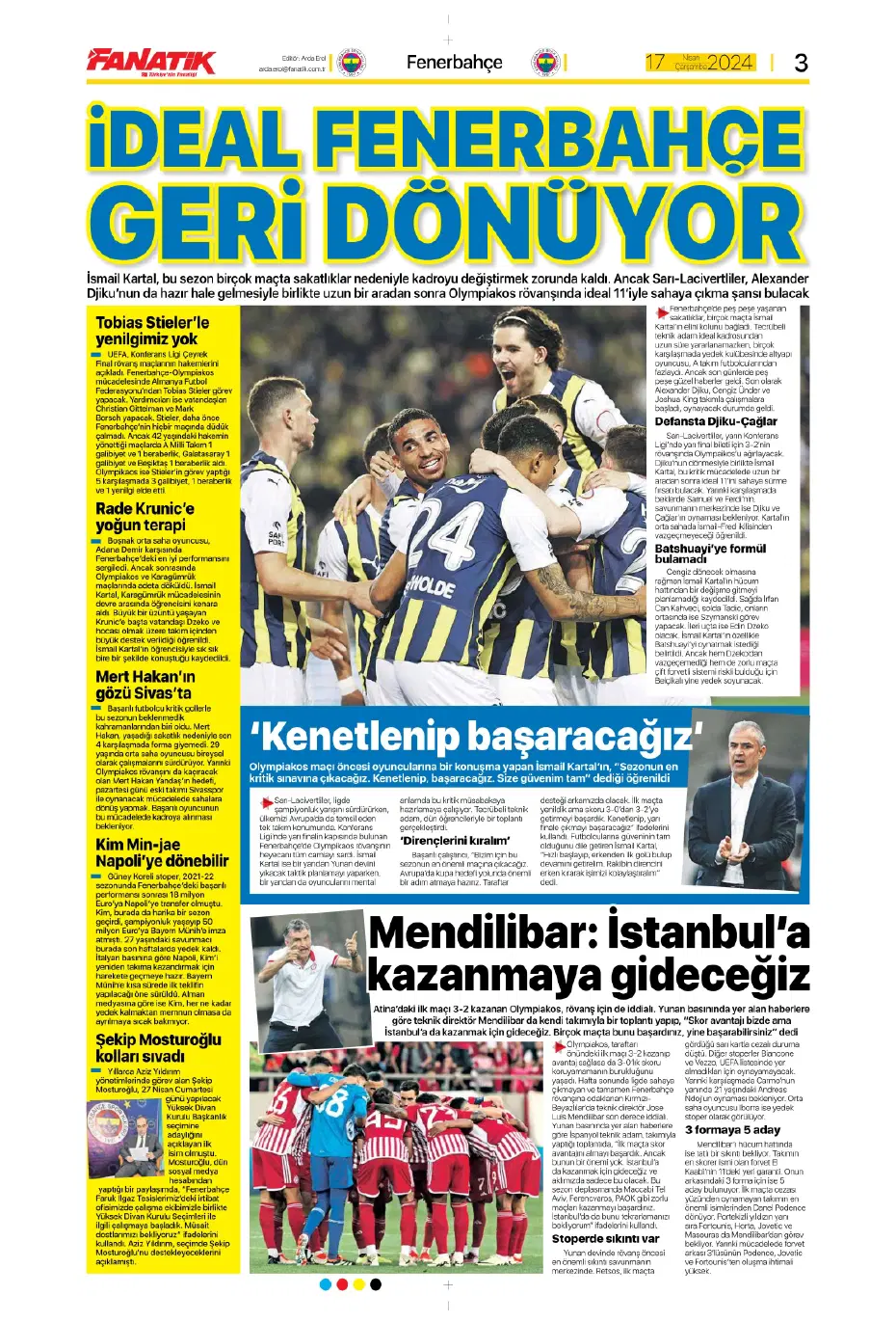 "Fenerbahçe ve Galatasaray'ın Barreiro kapışması" | Sporun manşetleri - 3