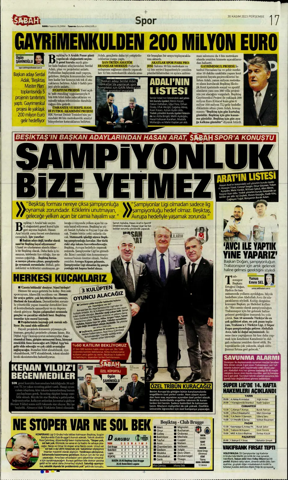 "Çok büyüksün Hakim Bey" | Sporun manşetleri (30 Kasım 2023) - 30 "Çok büyüksün Hakim Bey" | Sporun manşetleri (30 Kasım 2023) - 30