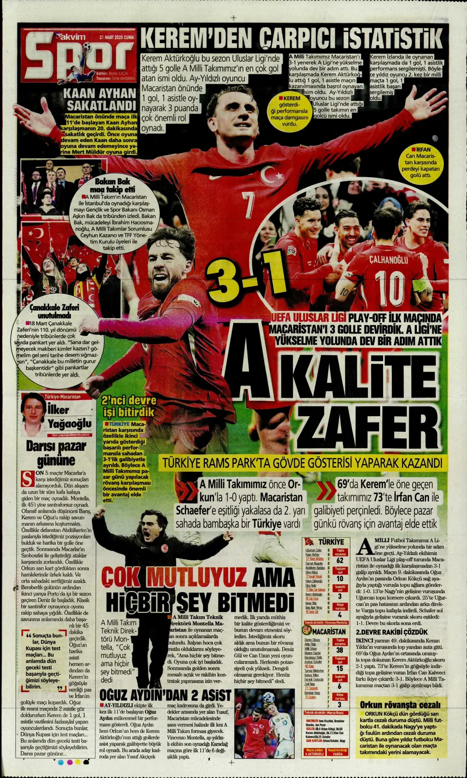 "A sınıfı zafer" | Sporun manşetleri - 33 "A sınıfı zafer" | Sporun manşetleri - 33