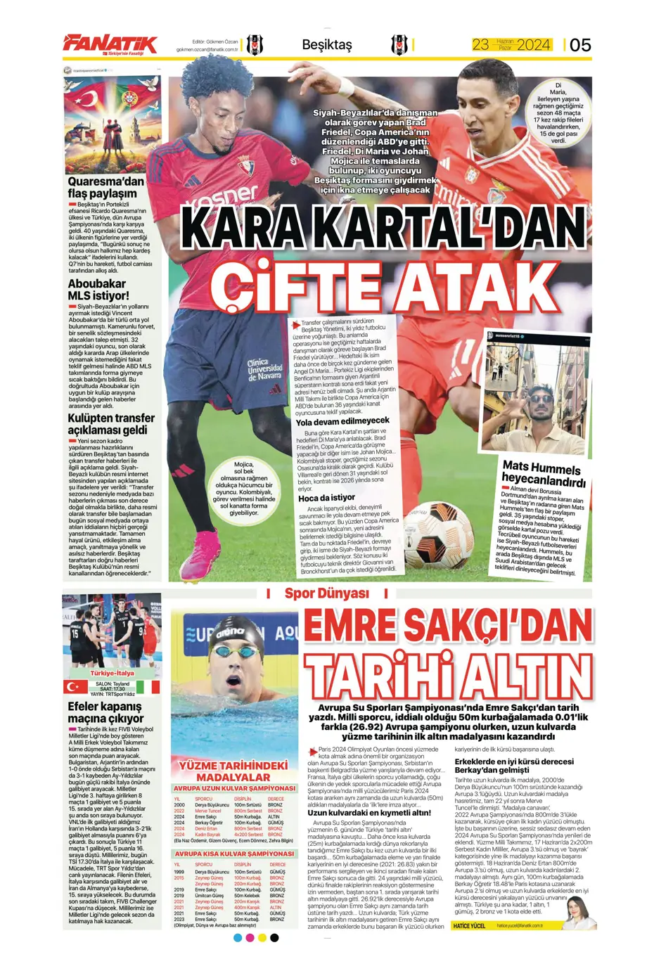 "Liderlik gitti tur elimizde" | Sporun Manşetleri (23 Haziran 2024) - 11