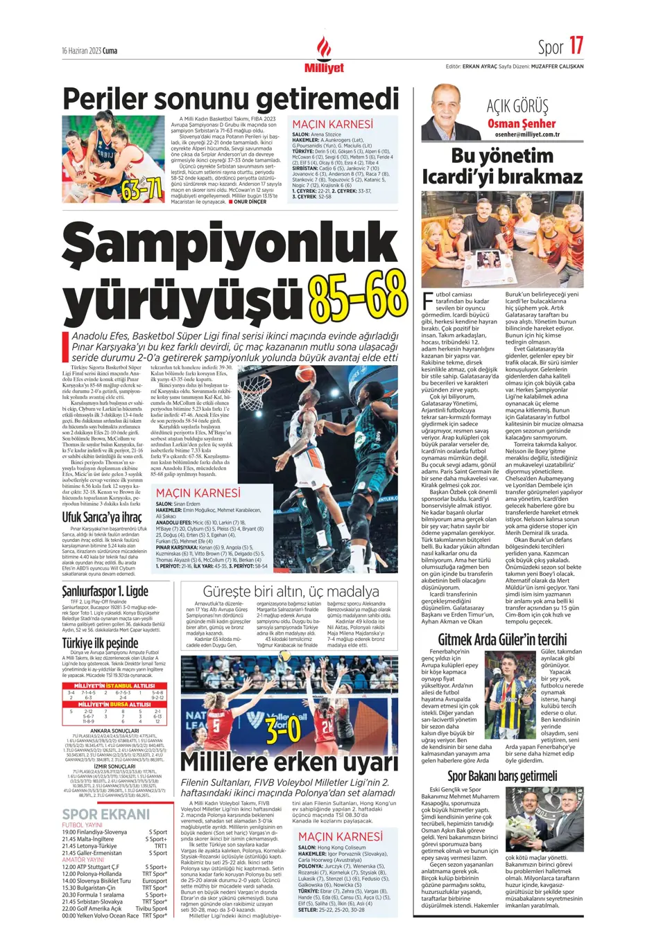 "Dzeko çok yakın" Sporun manşetleri (16 Haziran 2023) - 13 "Dzeko çok yakın" Sporun manşetleri (16 Haziran 2023) - 13