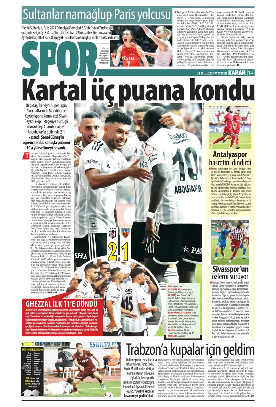 "Hesaplar Kahveci'den" | Sporun manşetleri (25 Eylül 2023) - 28