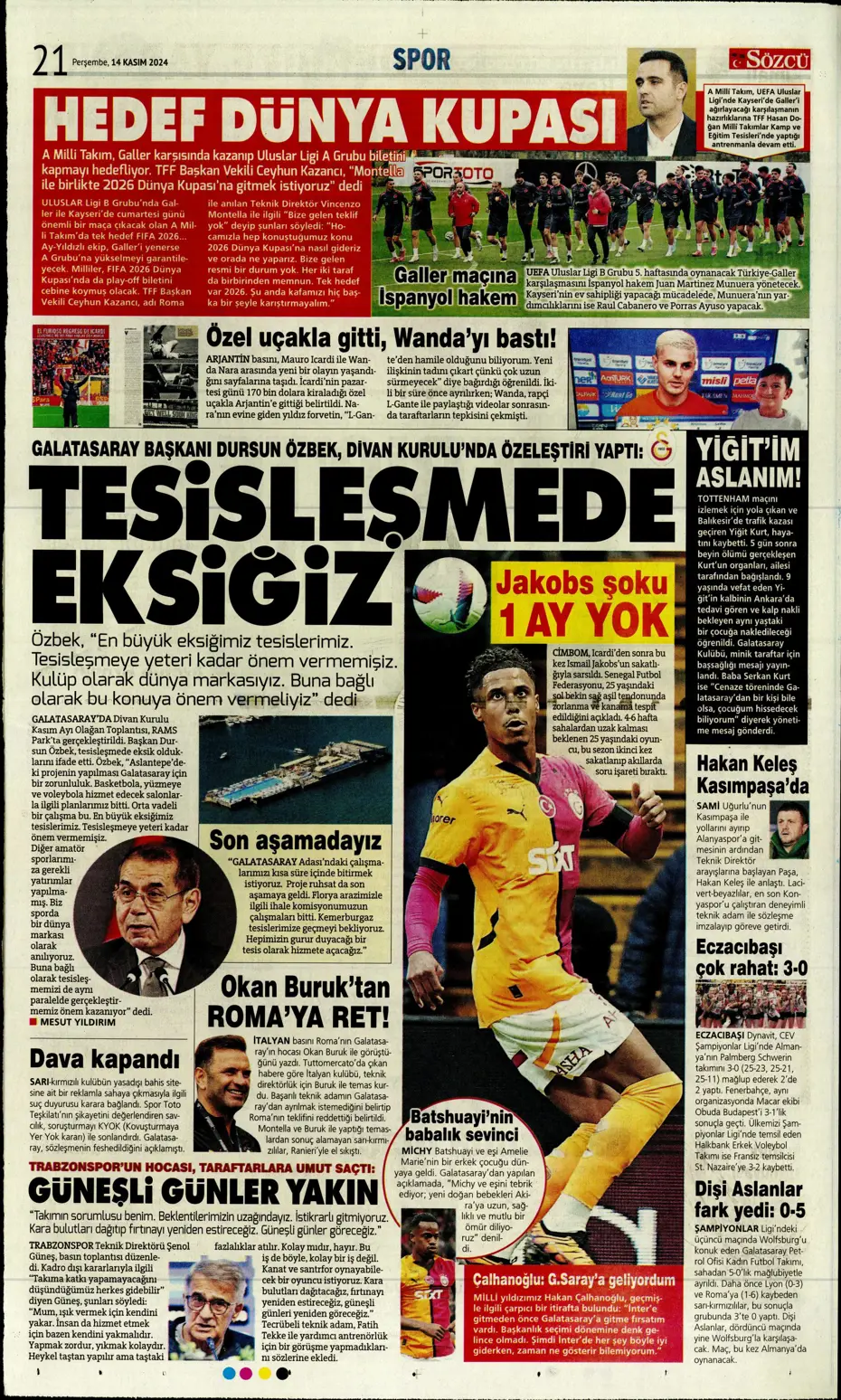 "Talisca'dan yeşil ışık" | Sporun manşetleri (14 Kasım 2024) - 25 "Talisca'dan yeşil ışık" | Sporun manşetleri (14 Kasım 2024) - 25