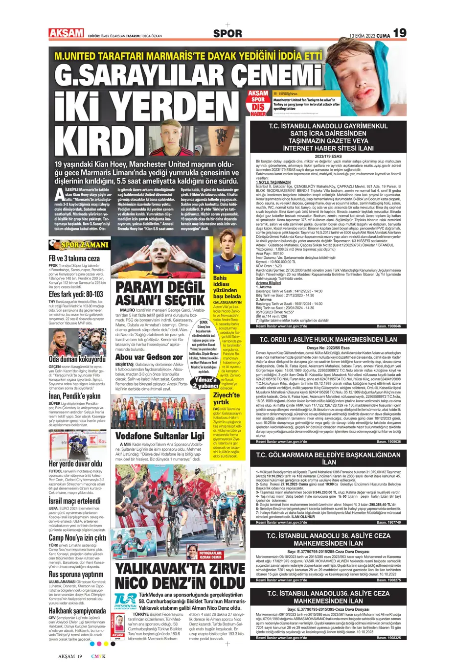 "Barış Yılmaz Türkiye yıkılmaz" | Sporun manşetleri (13 Ekim 2023) - 3 "Barış Yılmaz Türkiye yıkılmaz" | Sporun manşetleri (13 Ekim 2023) - 3