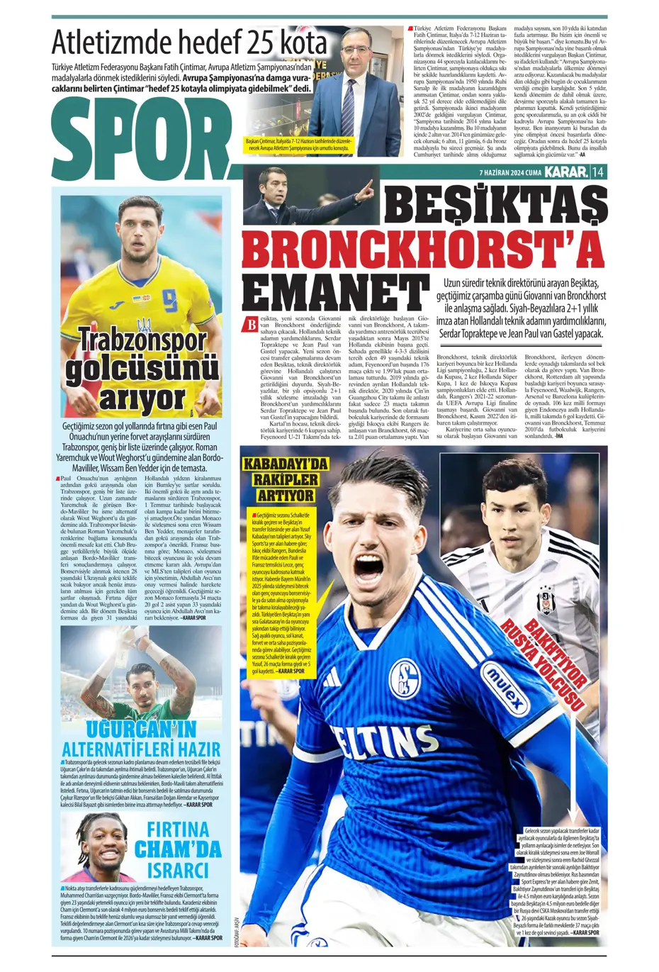 "Fener'e 'Uçan Koreli'" | Sporun manşetleri (7 Haziran 2024) - 18 "Fener'e 'Uçan Koreli'" | Sporun manşetleri (7 Haziran 2024) - 18