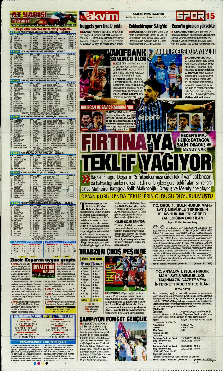 "Hayallere Kartal pençesi" | Sporun manşetleri - 35