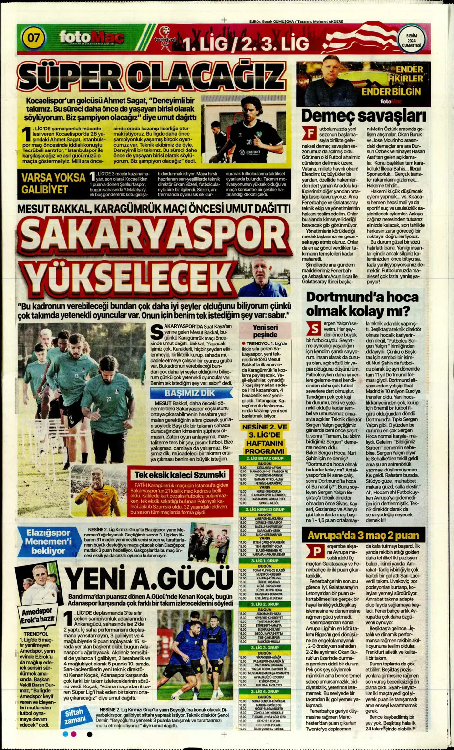 "Mourinho radara girdi" | Sporun manşetleri (5 Ekim 2024) - 18
