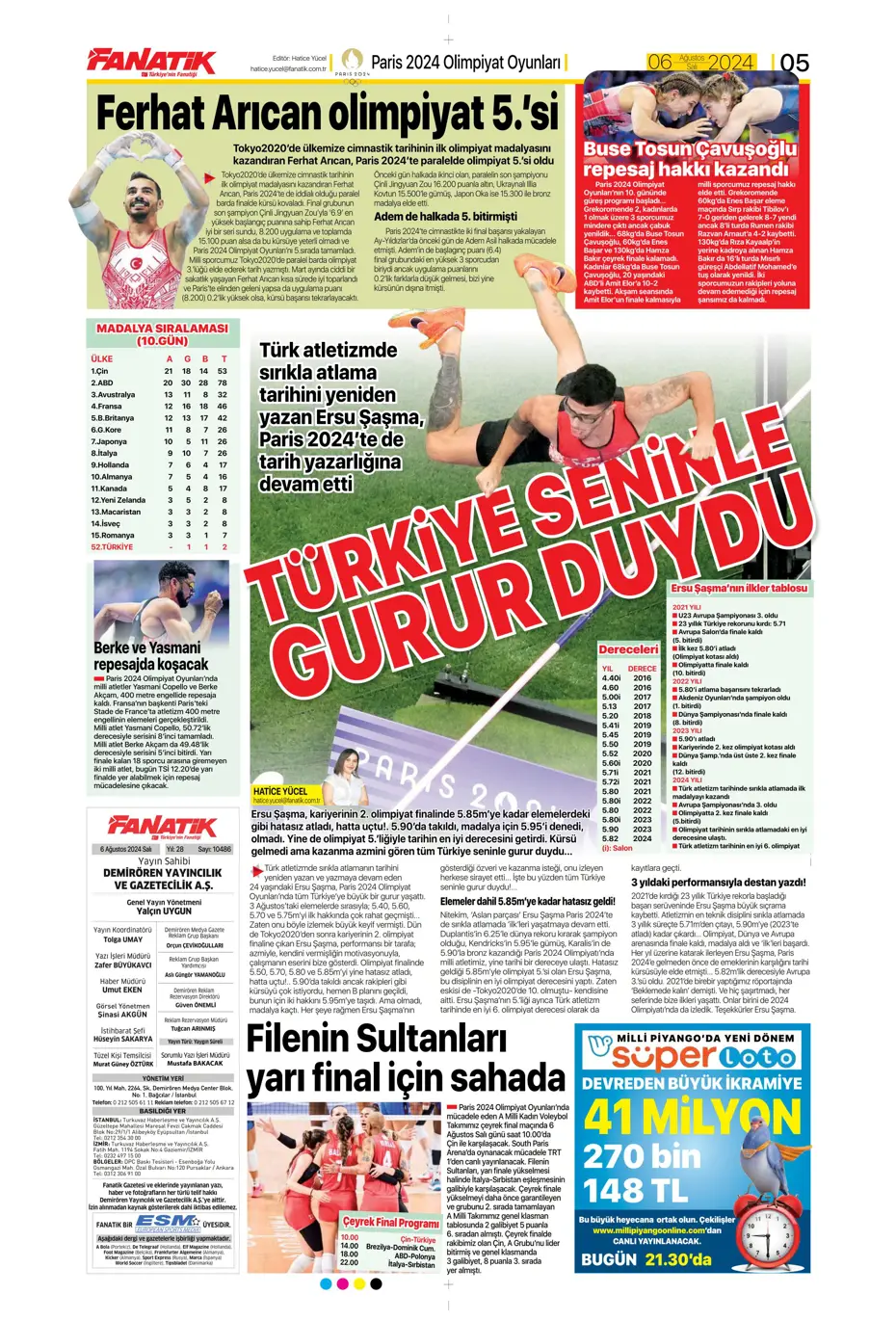 "Kartal'dan Cengiz sürprizi" | Sporun manşetleri (6 Ağustos 2024) - 8 "Kartal'dan Cengiz sürprizi" | Sporun manşetleri (6 Ağustos 2024) - 8