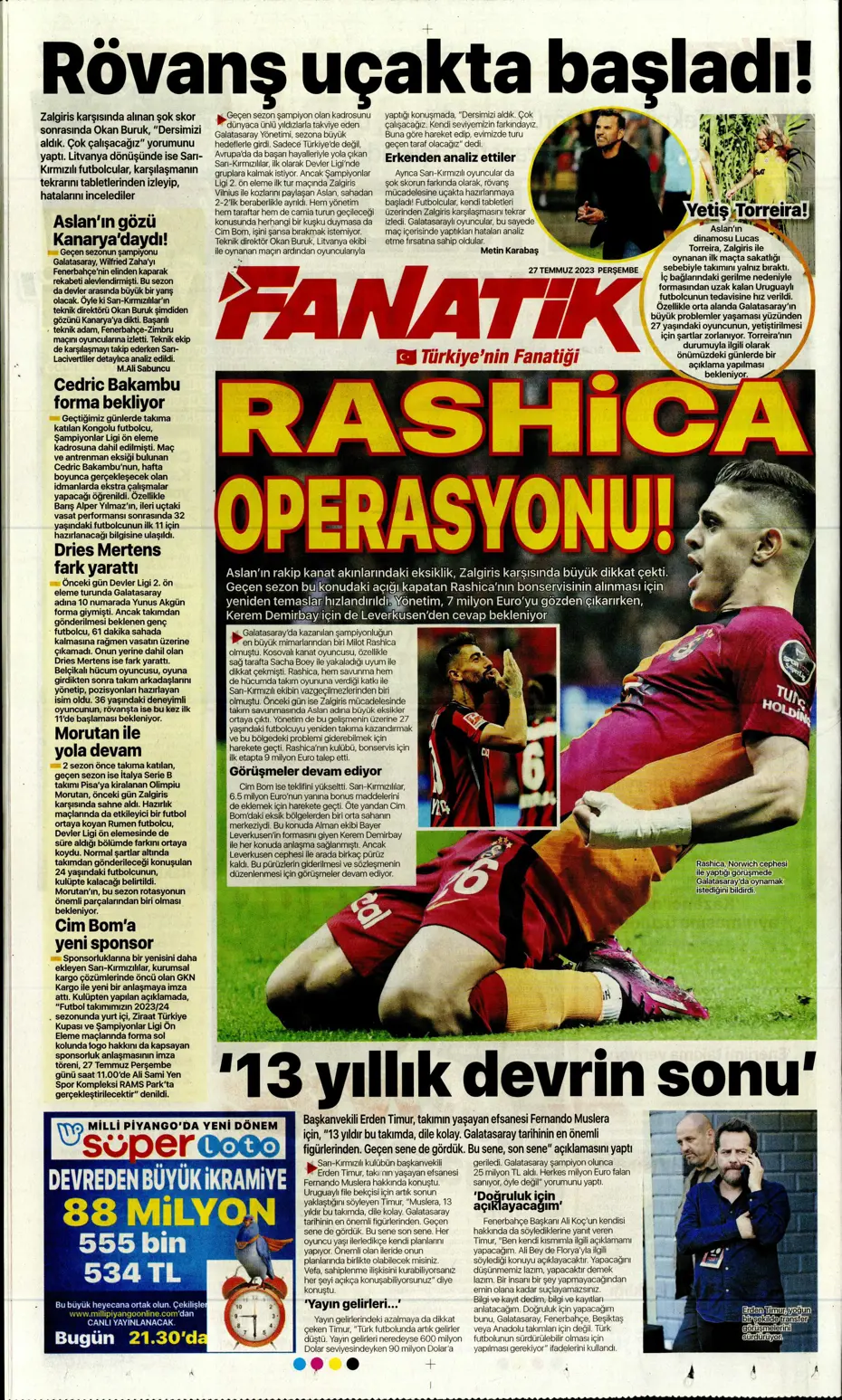 "Fenerbahçe'den gövde gösterisi" | Sporun manşetleri (27 Temmuz 2023) - 11 "Fenerbahçe'den gövde gösterisi" | Sporun manşetleri (27 Temmuz 2023) - 11