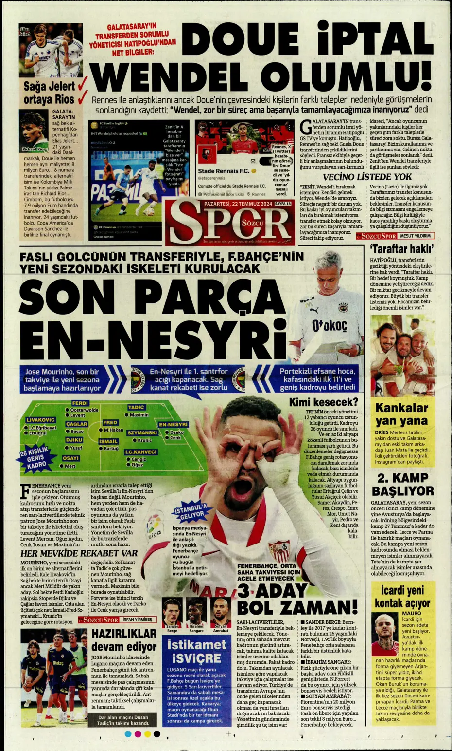 "Kara Kartal'a Asensio müjdesi" | Sporun manşetleri (22 Temmuz 2024) - 19