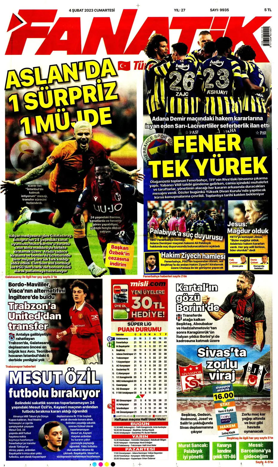 Sporun Manşetleri (4 Şubat 2023) - 2