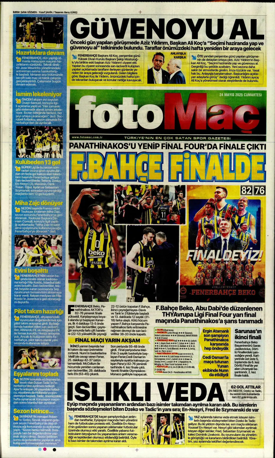 "Final-Four'da Fenerbahçe destanı" | Sporun manşetleri - 15