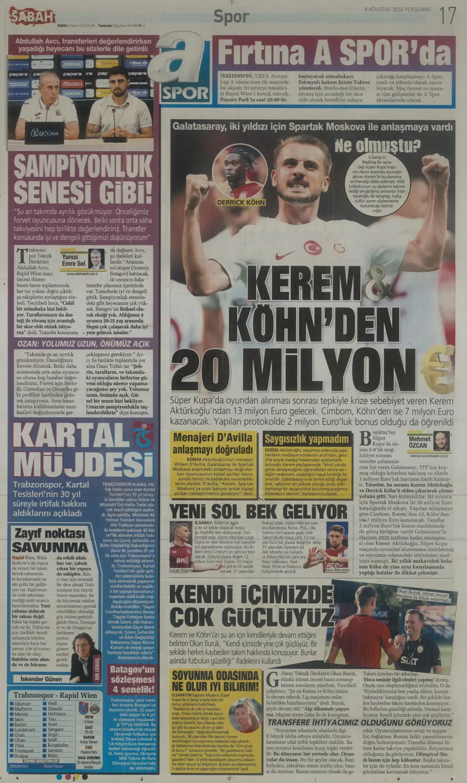 "Aslan'dan 3 yıldıza teklif" | Sporun manşetleri (8 Ağustos 2024) - 26 "Aslan'dan 3 yıldıza teklif" | Sporun manşetleri (8 Ağustos 2024) - 26