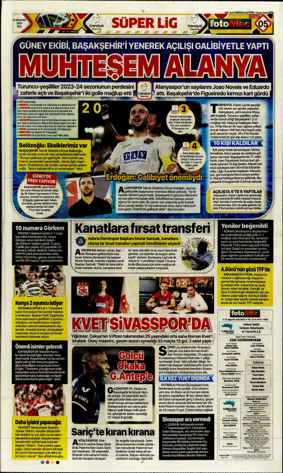 "Kartal'ı Gedson uçurdu" | Sporun Manşetleri - 17