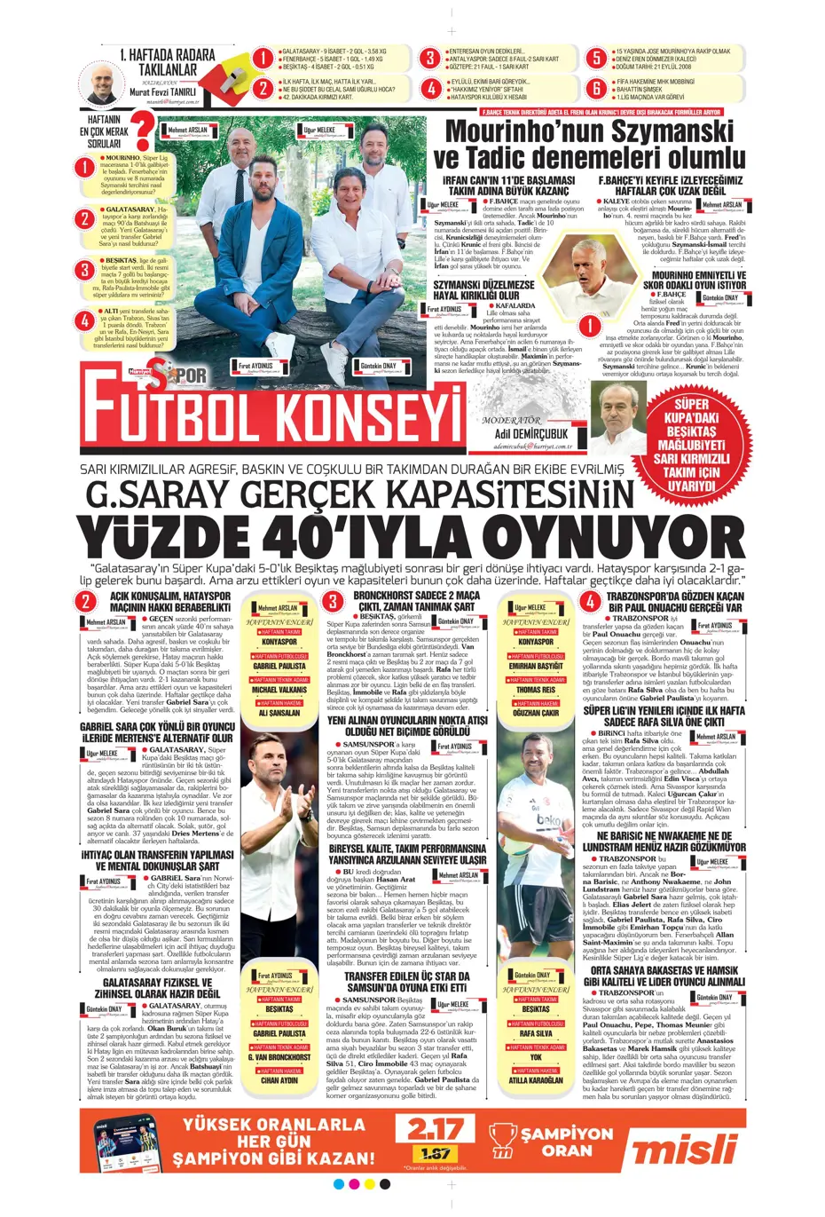 "Szymanski'ye 27 milyon euroluk teklif" | Sporun manşetleri - 16