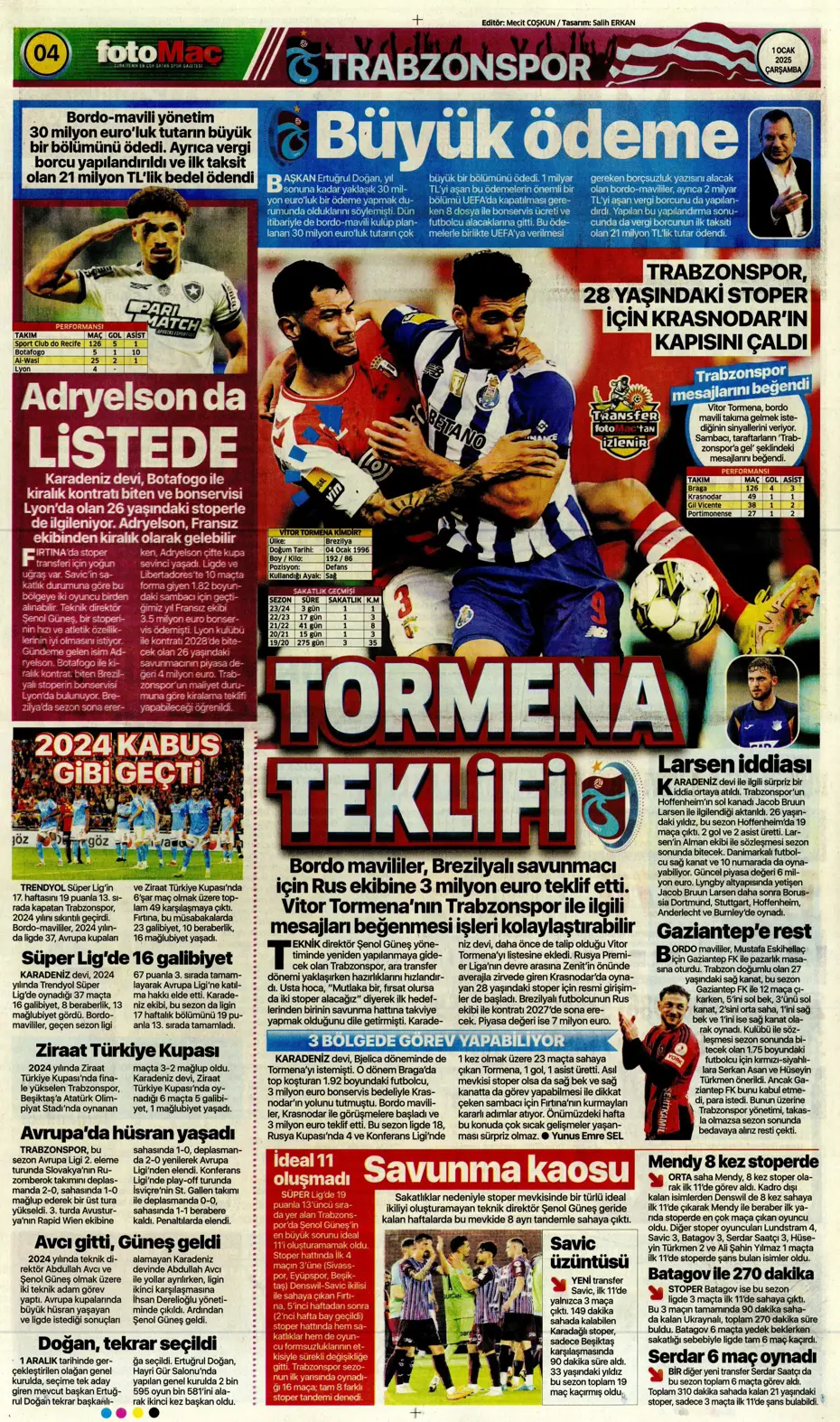 "Sergen Yalçın ve ekibi cumartesi başlıyor" | Sporun manşetleri (1 Ocak 2025) - 14