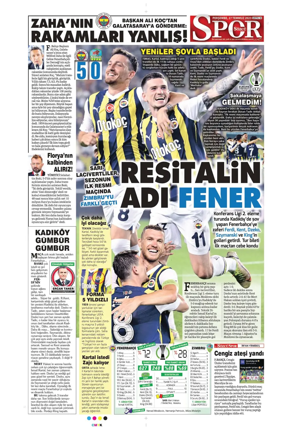 "Fenerbahçe'den gövde gösterisi" | Sporun manşetleri (27 Temmuz 2023) - 35 "Fenerbahçe'den gövde gösterisi" | Sporun manşetleri (27 Temmuz 2023) - 35