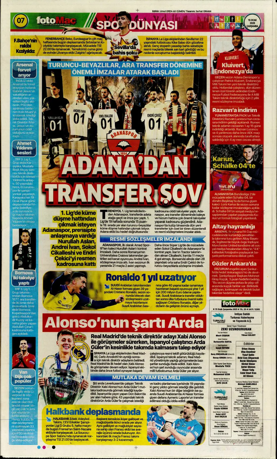 "Fenerbahçe'de yeni hedef Koki Machida" | Sporun manşetleri - 15 "Fenerbahçe'de yeni hedef Koki Machida" | Sporun manşetleri - 15