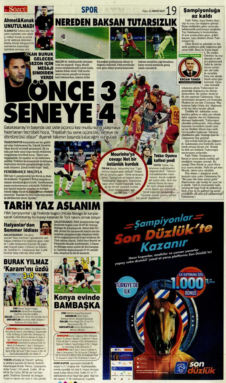 "Cimbom şampiyo..." | Sporun manşetleri - 30