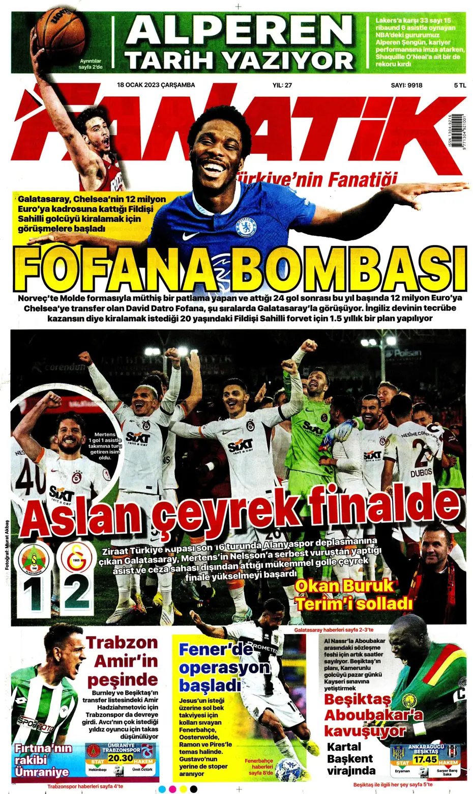 Sporun Manşetleri (18 Ocak 2023) - 3