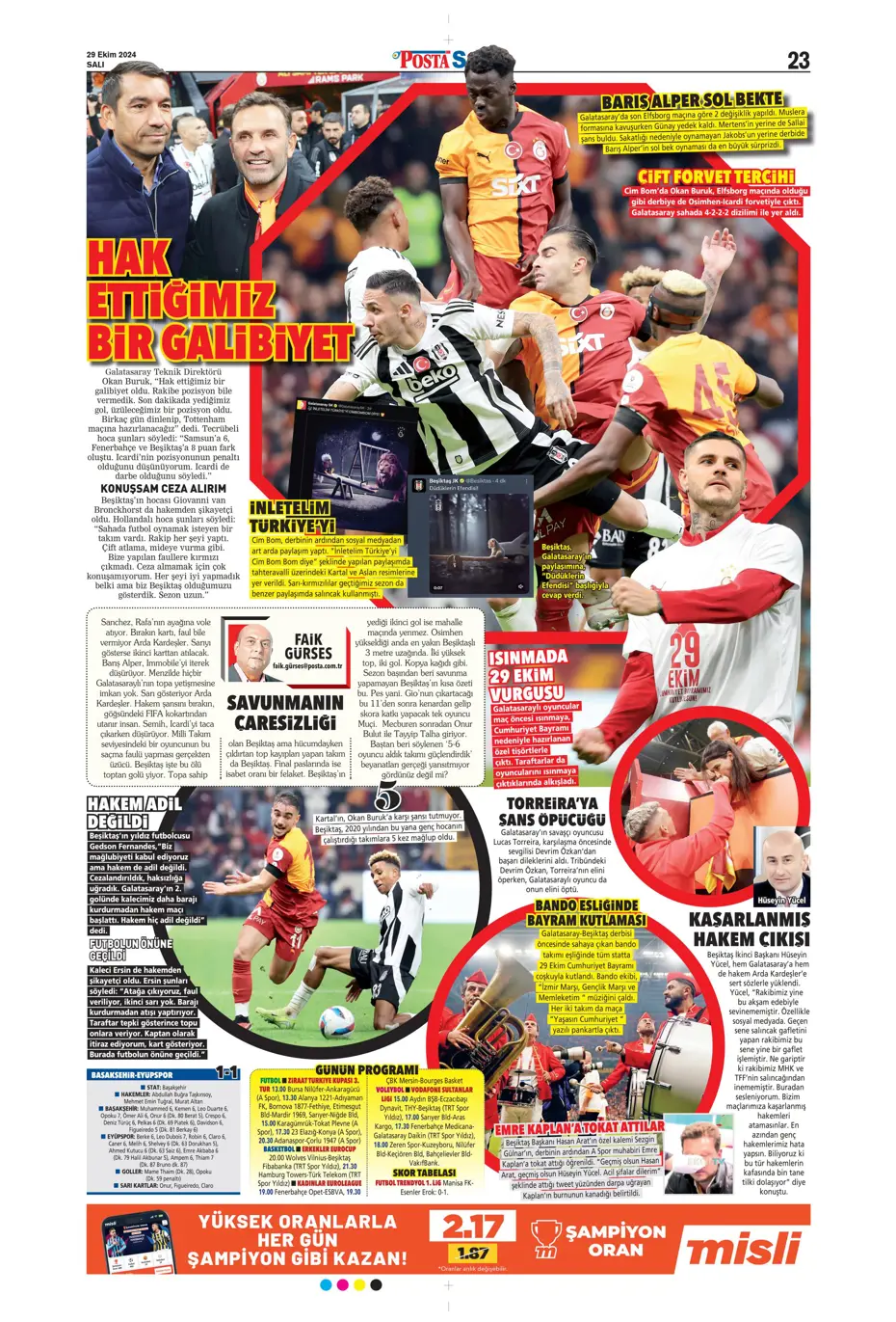 "Cimbom zirvede tek başına" | Sporun manşetleri (29 Ekim 2024) - 32 "Cimbom zirvede tek başına" | Sporun manşetleri (29 Ekim 2024) - 32