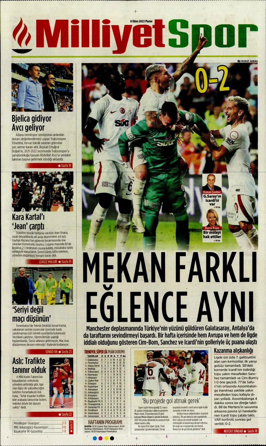 "Bjelica gidiyor, Avcı geliyor" | Sporun manşetleri (8 Ekim 2023) - 23