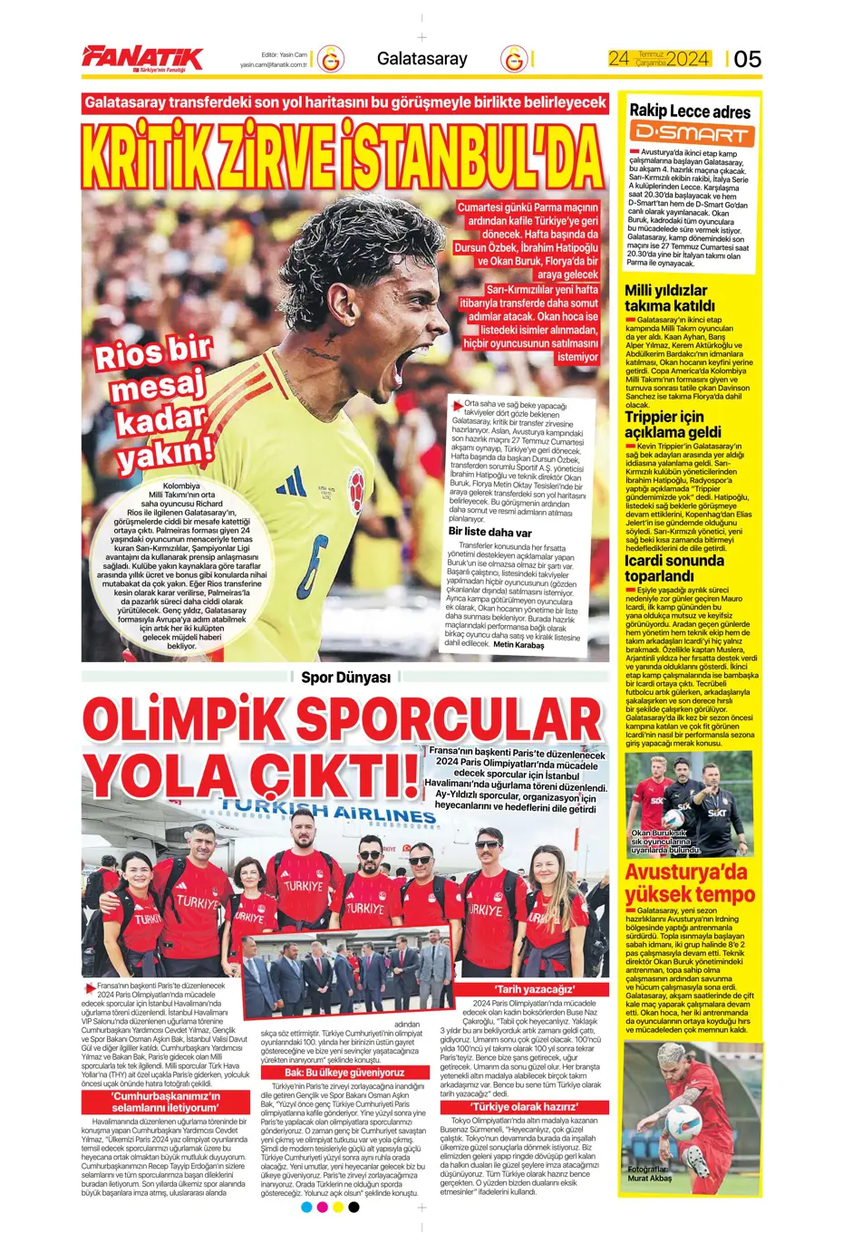 "Bu Fener'e dikkat edin" | Sporun manşetleri (24 Temmuz 2024) - 12 "Bu Fener'e dikkat edin" | Sporun manşetleri (24 Temmuz 2024) - 12