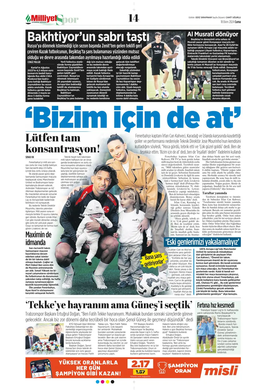 "Fenerbahçe'ye 1 milyar euroluk bomba" | Sporun manşetleri (18 Ekim 2024) - 22