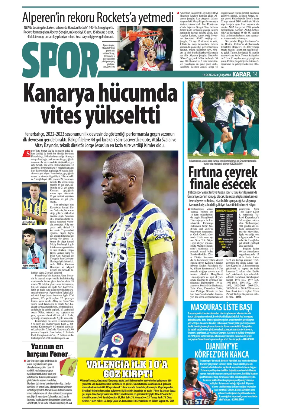 Sporun Manşetleri (18 Ocak 2023) - 20