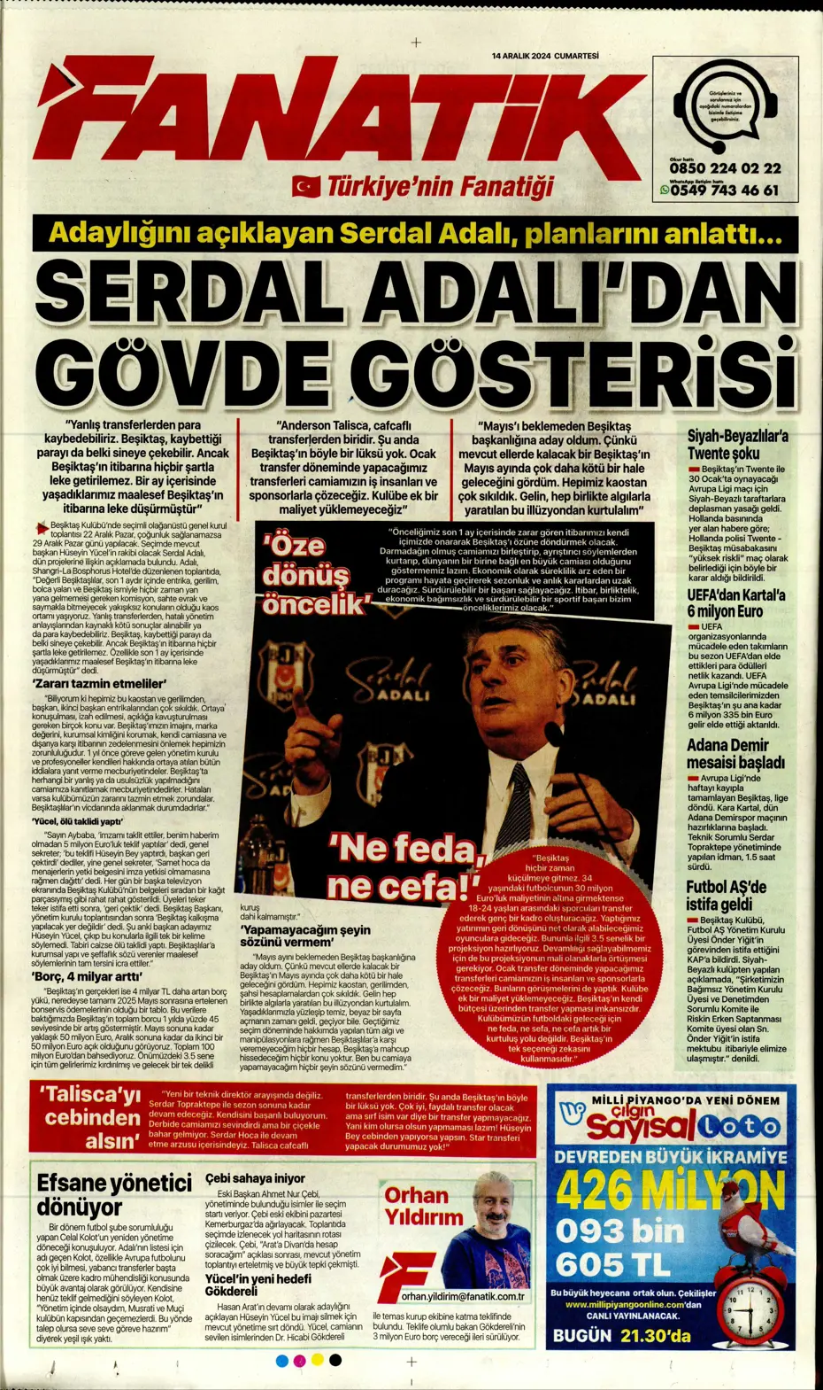 "Boscagli ve Hancko listeye girdi" | Sporun manşetleri - 9 "Boscagli ve Hancko listeye girdi" | Sporun manşetleri - 9