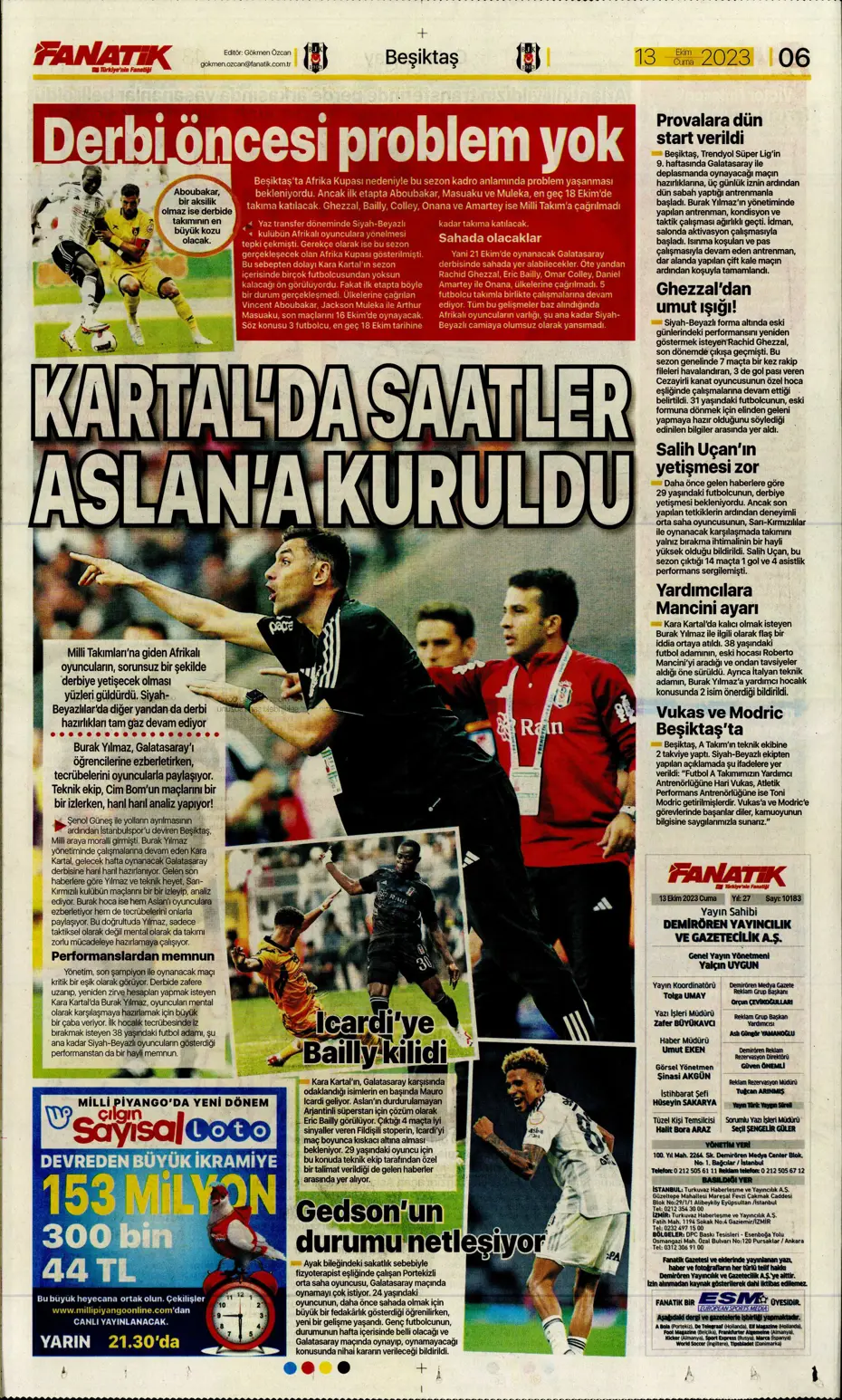 "Barış Yılmaz Türkiye yıkılmaz" | Sporun manşetleri (13 Ekim 2023) - 10 "Barış Yılmaz Türkiye yıkılmaz" | Sporun manşetleri (13 Ekim 2023) - 10