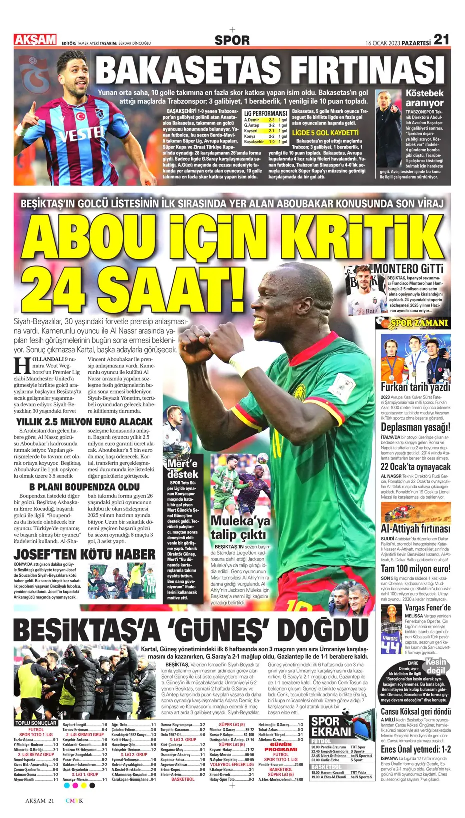 Sporun Manşetleri (16 Ocak 2023) - 5