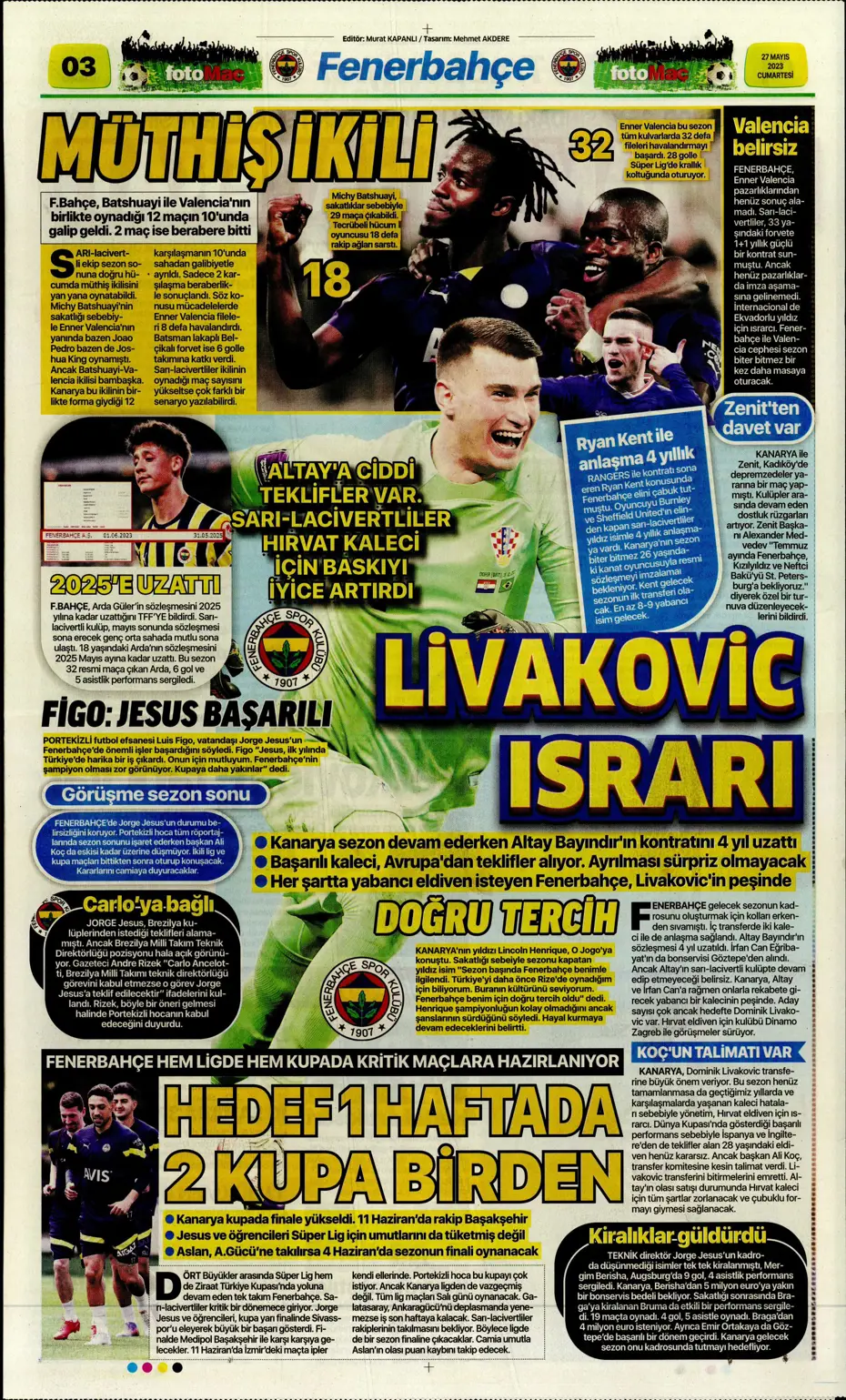 "4 geliyor, 3 gidiyor" | Sporun manşetleri (27 Mayıs 2023) - 9