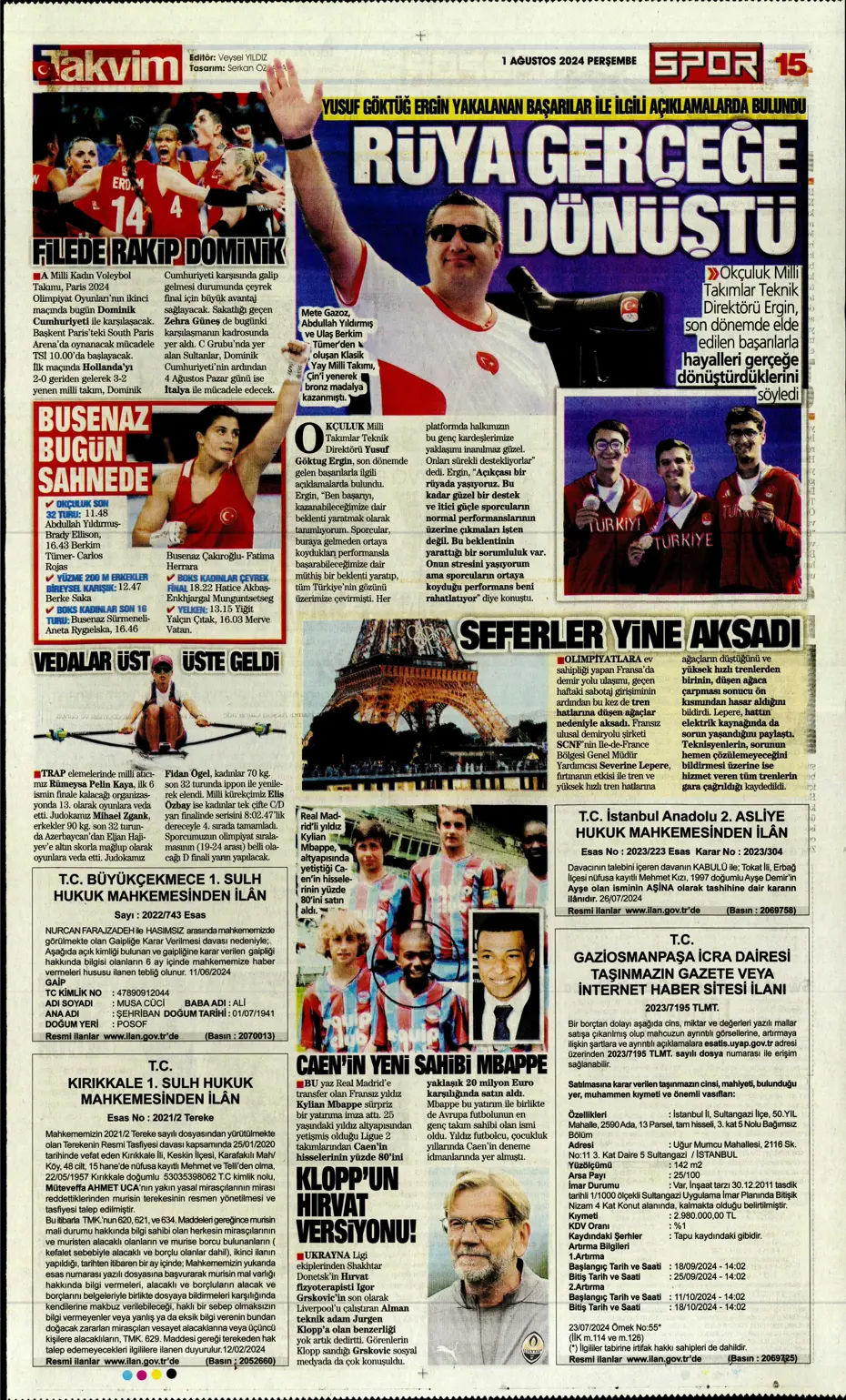 "McTominay Aslan oluyor" | Sporun manşetleri (1 Ağustos 2024) - 29 "McTominay Aslan oluyor" | Sporun manşetleri (1 Ağustos 2024) - 29