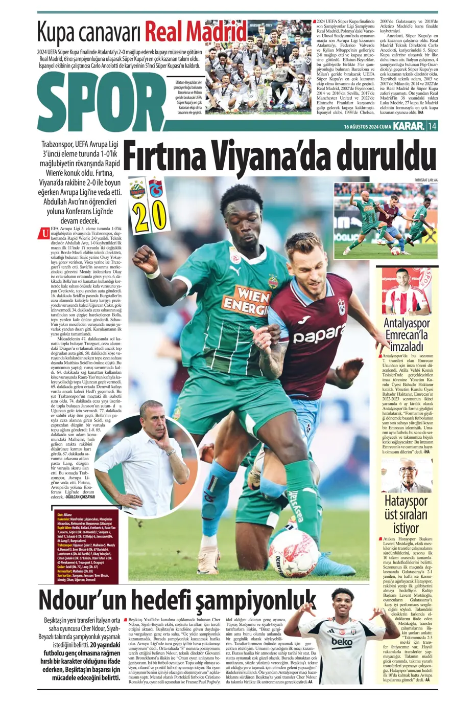 "Mateo Kovacic adım adım Fenerbahçe'ye" | Sporun manşetleri - 18 "Mateo Kovacic adım adım Fenerbahçe'ye" | Sporun manşetleri - 18