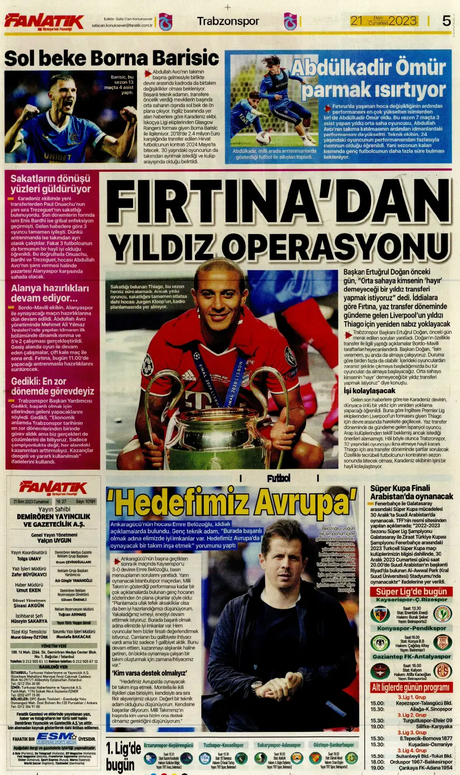 "Ateş gibi derbi" | Sporun manşetleri (21 Ekim 2023) - 5
