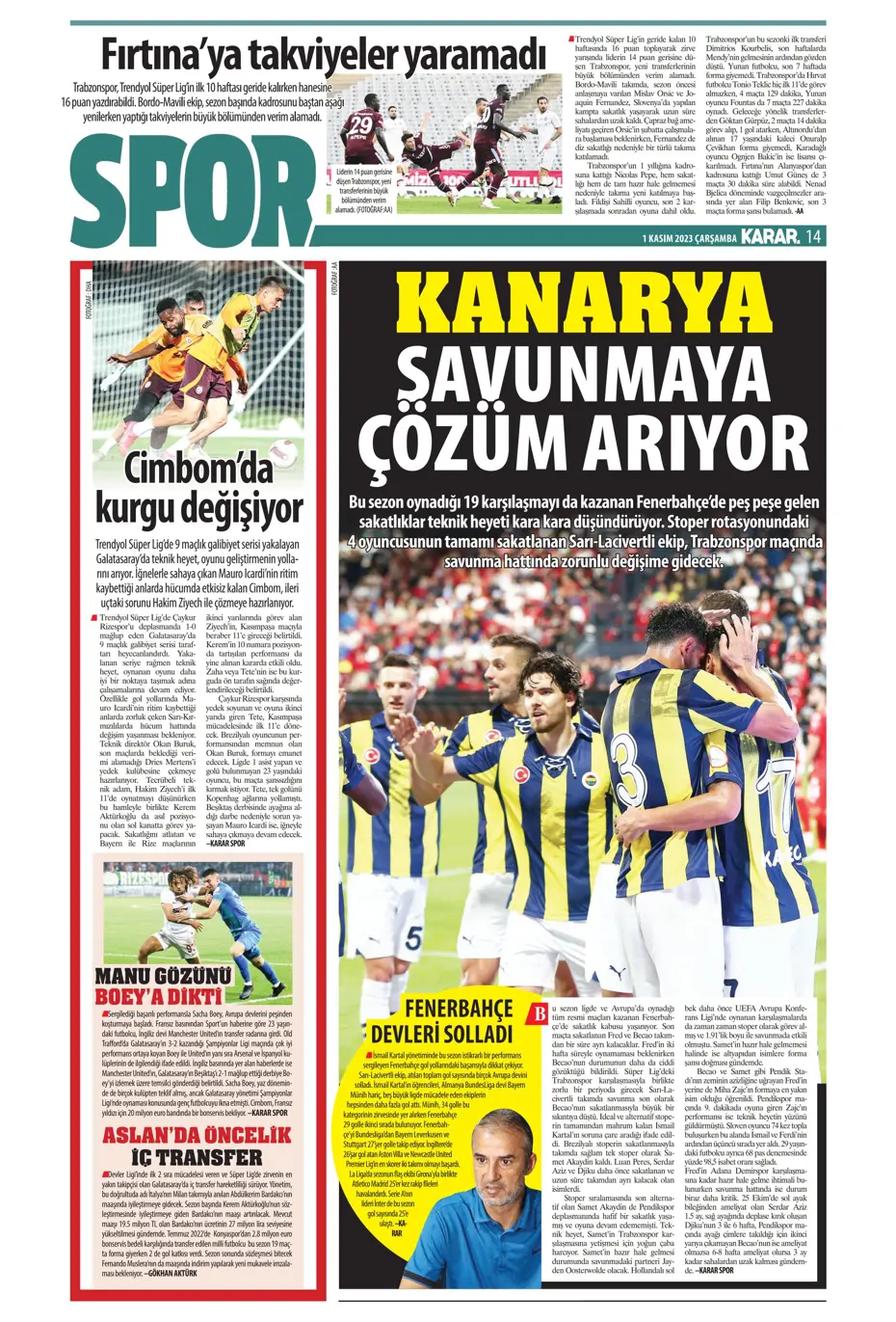 "Krunic Fenerbahçe'ye kaldı" | Sporun manşetleri (1 Kasım 2023) - 21