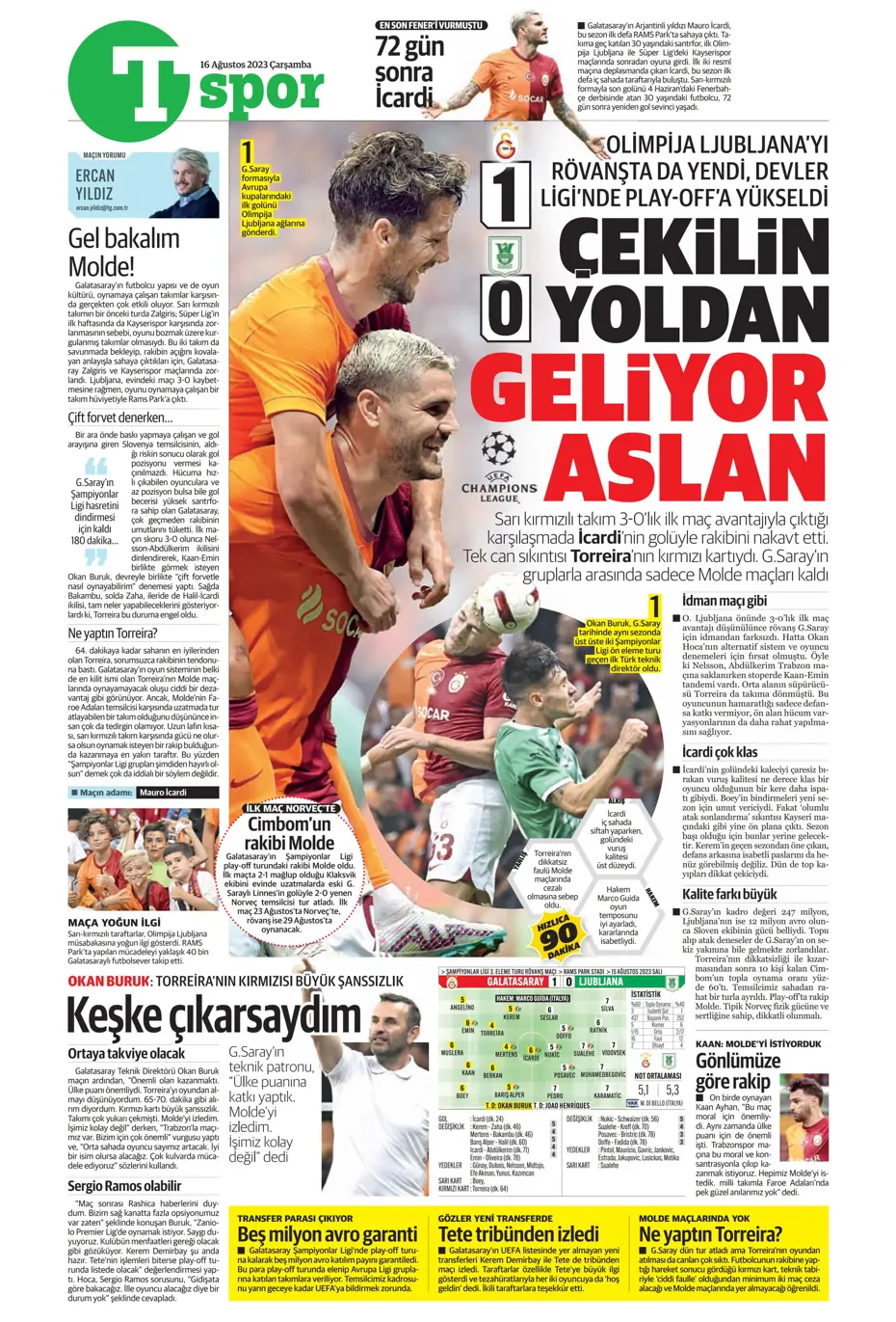"Devler Ligi'ne kaldı 1 adım" | Sporun Manşetleri - 39